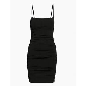 ARITZIA TNA Women's M Chill Malibu Black Ruched Micro Dress Body Con Stretch